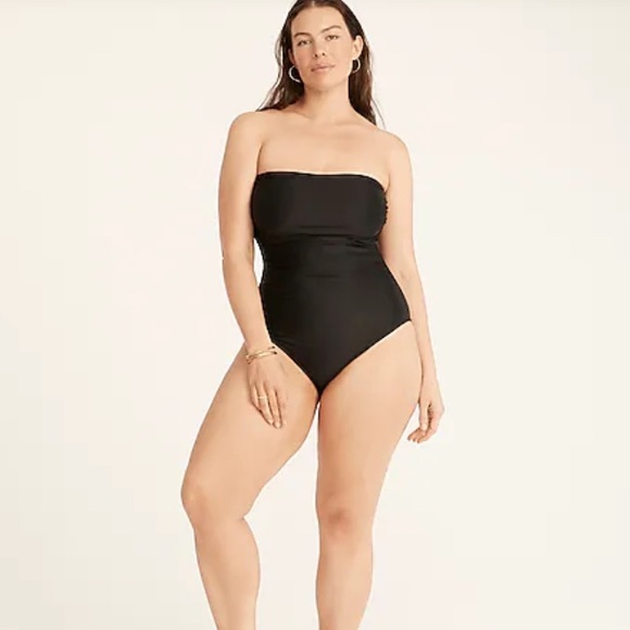 J.crew Ruched bandeau one-piece black women’s plus size 24
